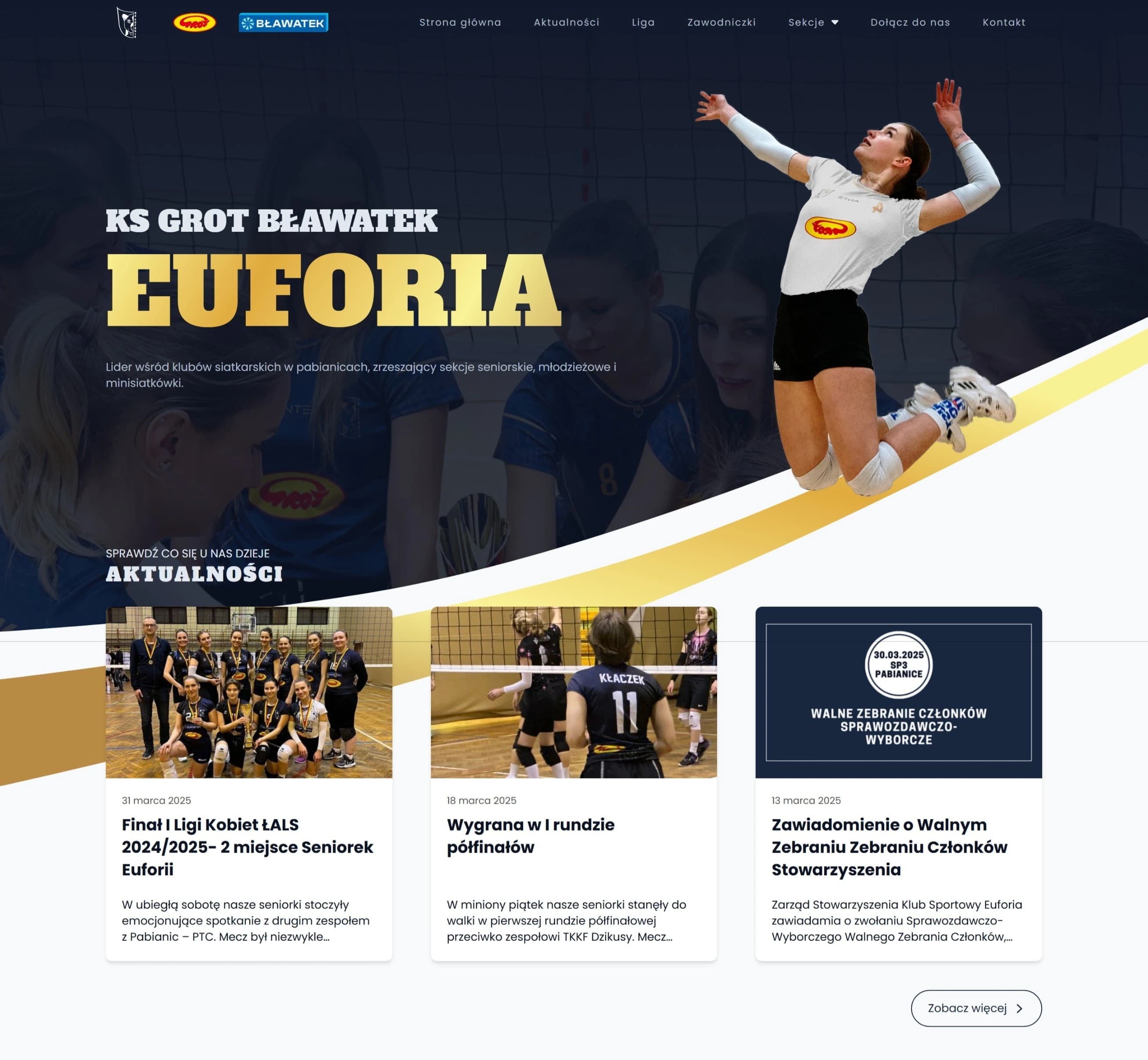 Projekt strony internetowej Klub Sportowy Euforia